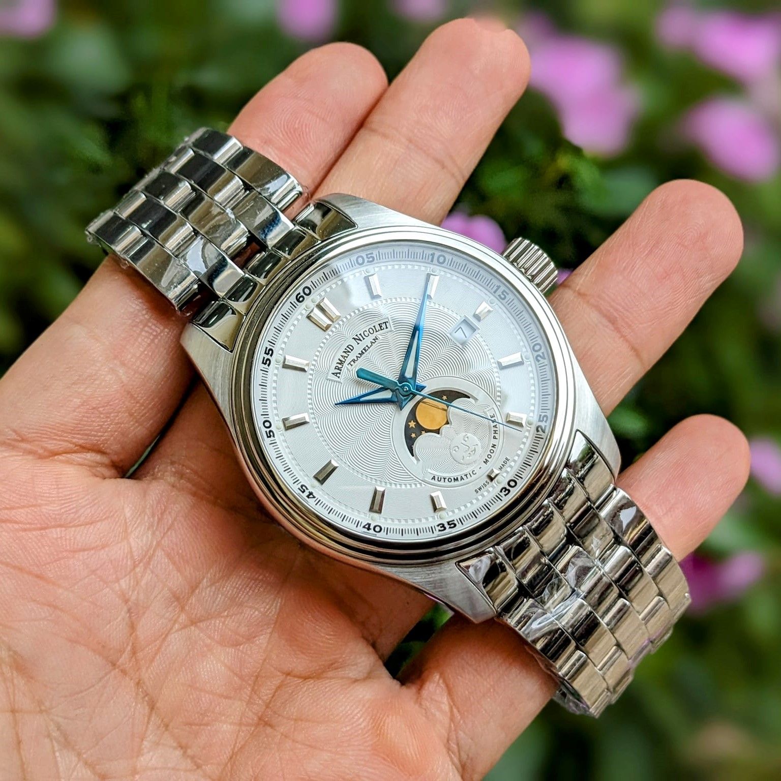ARMAND NICOLET MH2 Moonphase Automatic A640L AG MA2640A ng H
