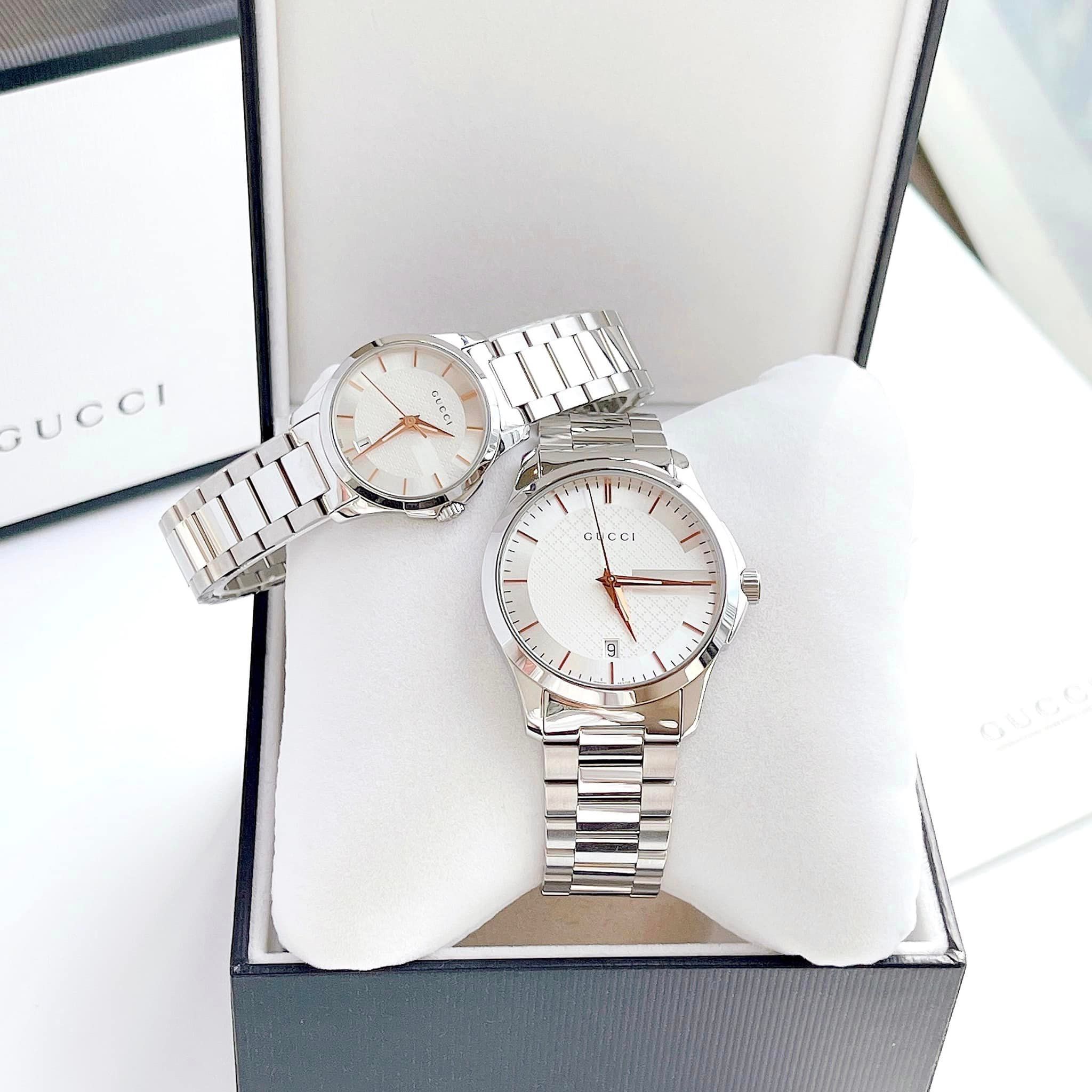 Gucci G-Timeless Silver Dial Stainless YA126523 YA126442 - Đồng Hồ Cặp –  PhongWatch