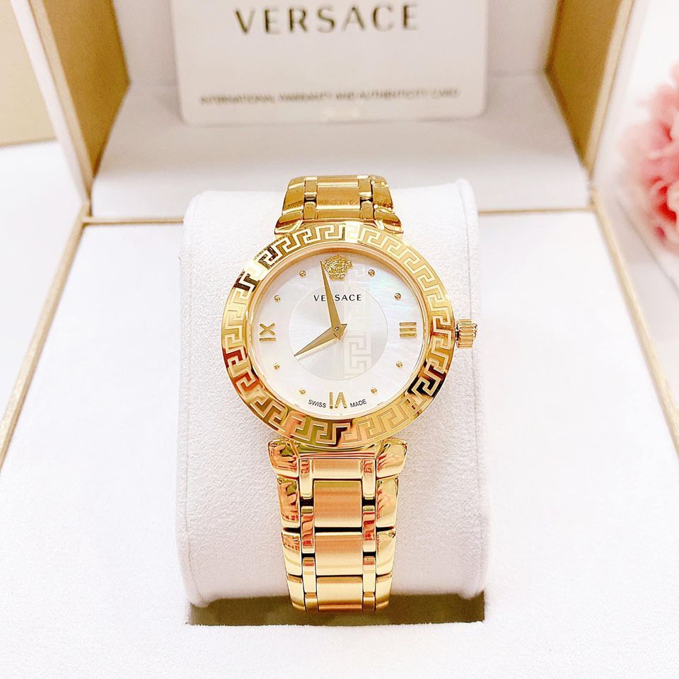 Versace Daphnis Quartz Mother Of Pearl Dial V16070017 35mm Đồng Hồ Nữ