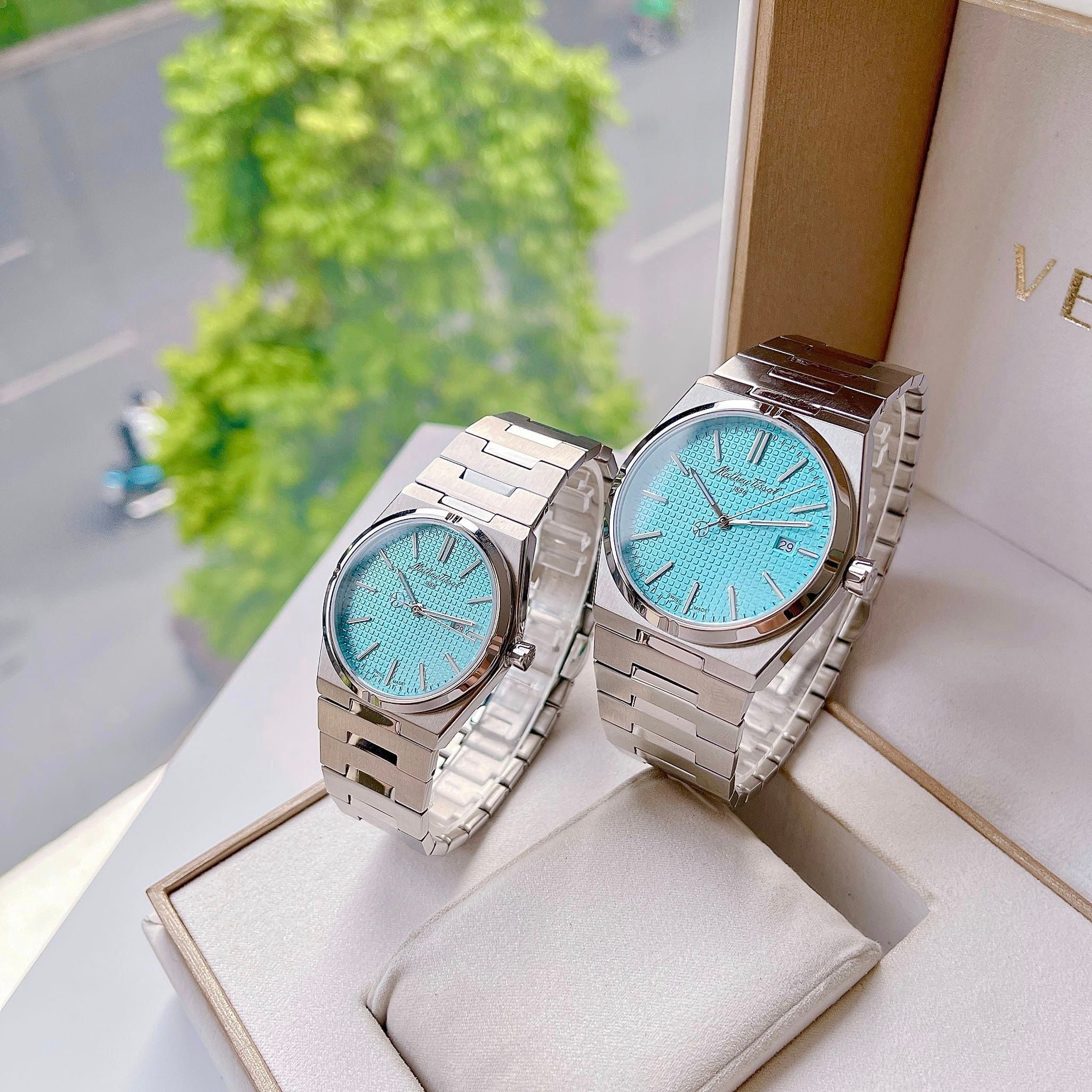 Tissot Pair Watches Tissot PRX Quartz Blue Dial Men display picture 1