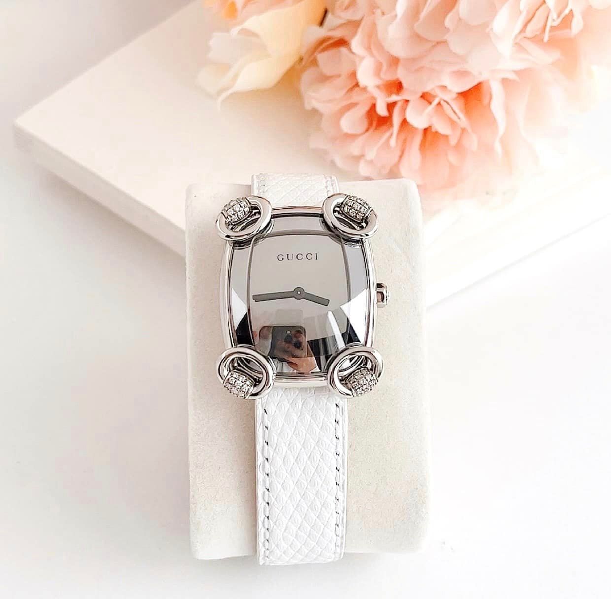 Gucci 117 Horsebit Cocktail Silver YA117506 28x33mm - Đồng 