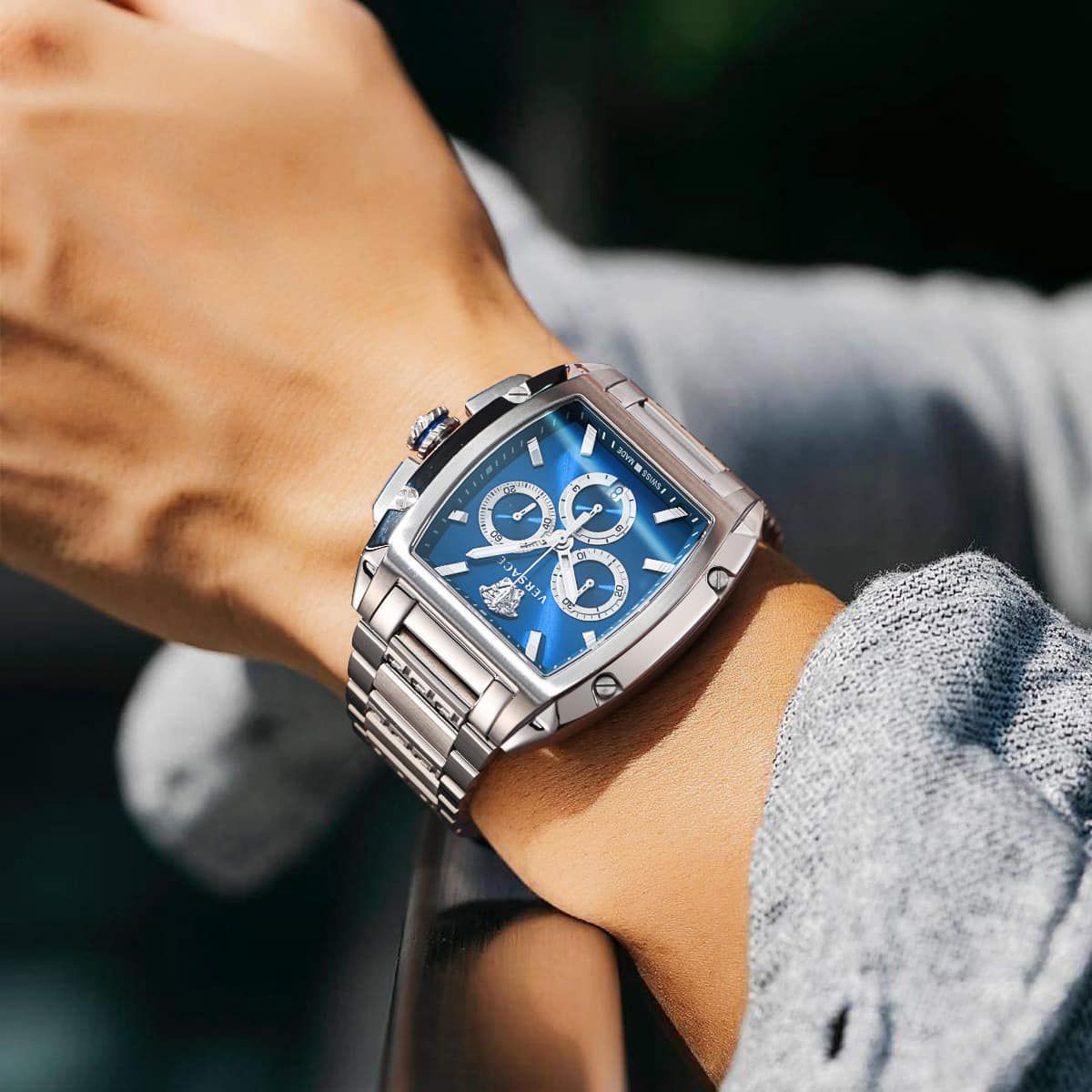Versace Dominus Quartz Watch, Blue VE6H00423 - Đồng Hồ Nam 
