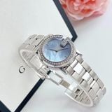 Gucci 101L Quartz YA101514 Diamond Blue Mother Of Pearl Dial Silver Tone - Đồng Hồ Nữ