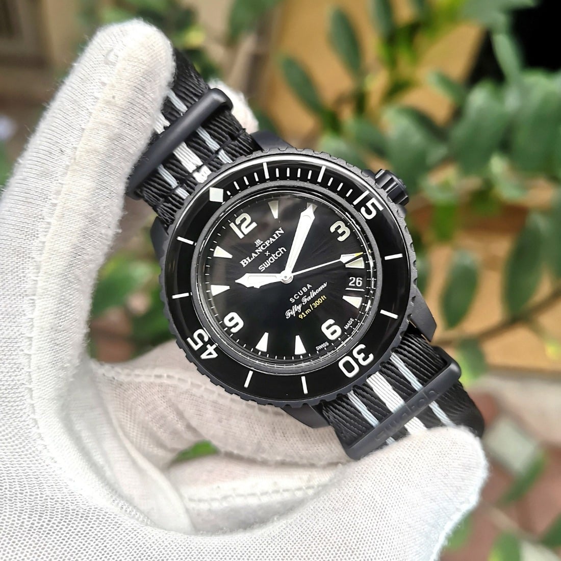 Blancpain Swatch Uhr Ente Blancpain Swatch Bioceramic Scuba Fifty