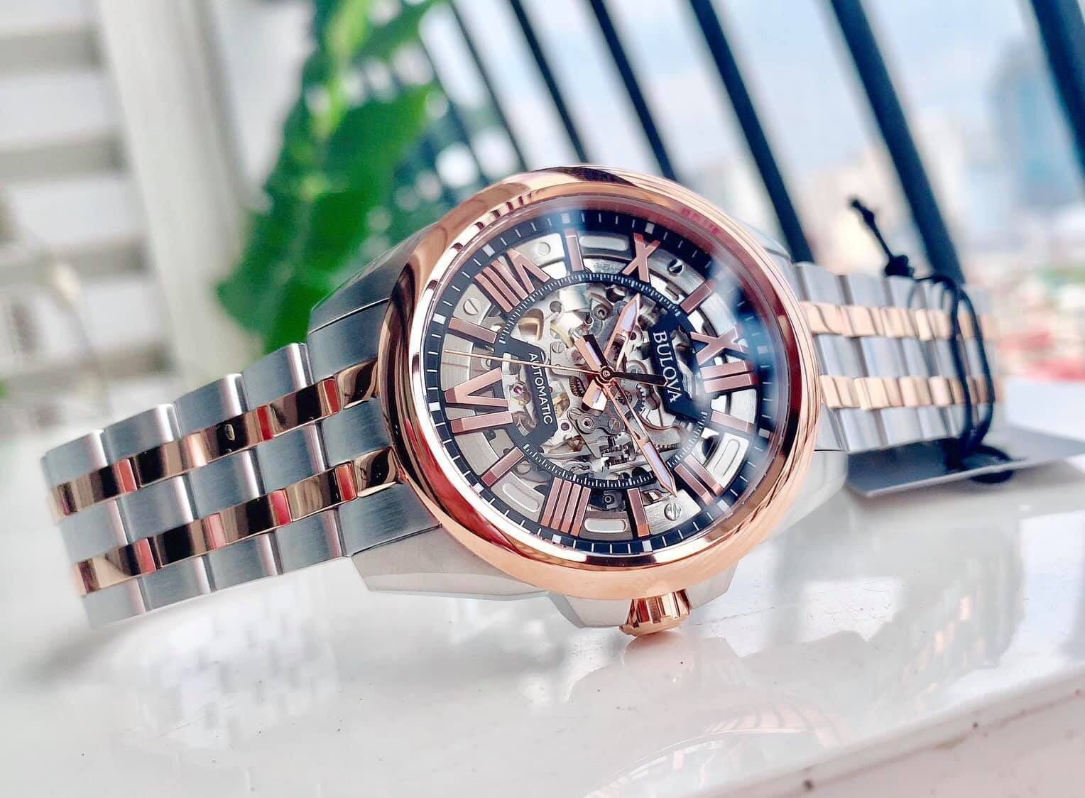 Bulova Skeleton Automatic 98A166 ng H Nam Chinh Hang Gia T t PhongWatch