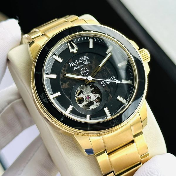 Bulova Men's Gold-Tone Automatic Watch With Silver Dial - Bracelet Style