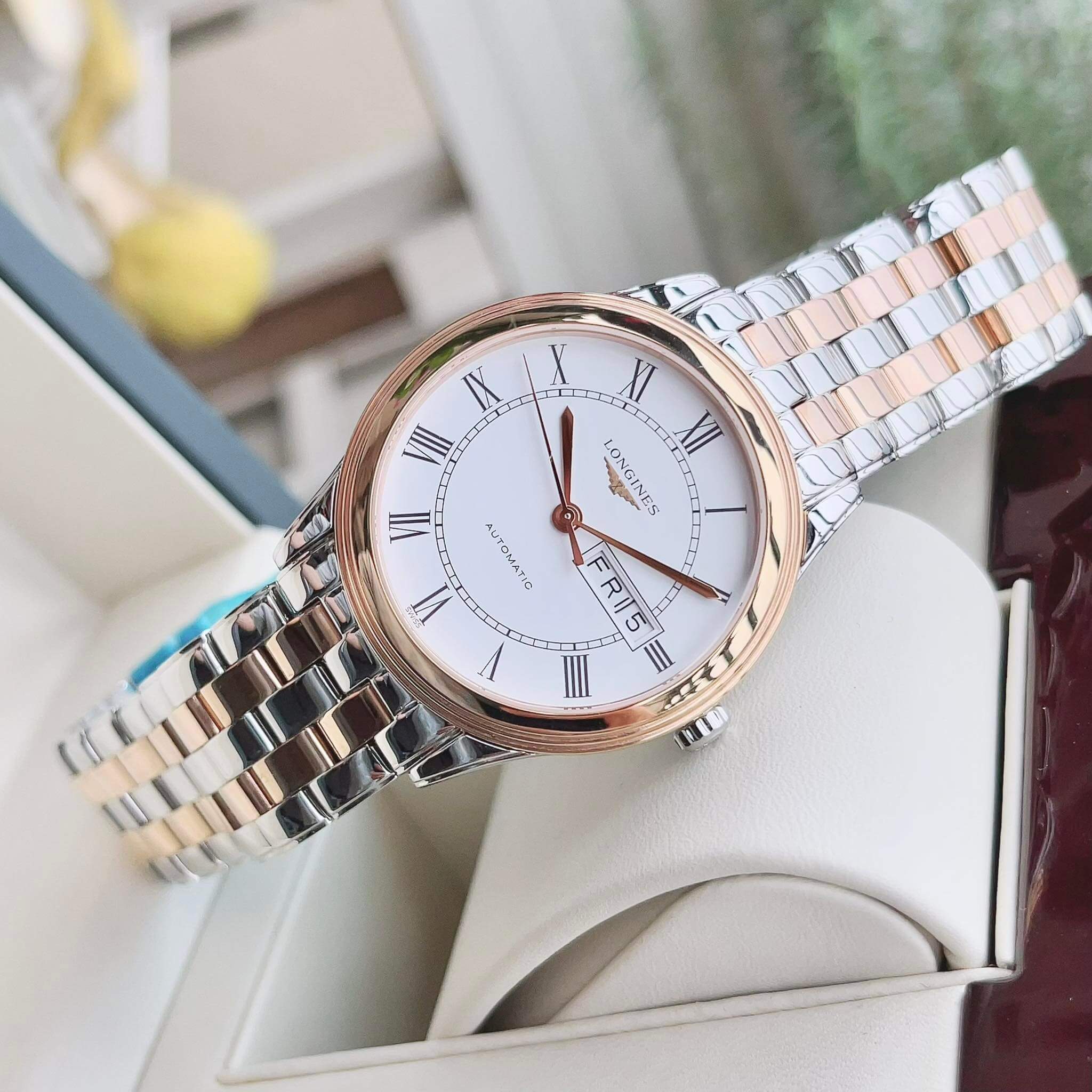A - ( GIÁ TỐT ) Longines Flagship DayDate - L4.899.3.91.7 ( L48993917 ) 38.5mm - Đồng Hồ Nam