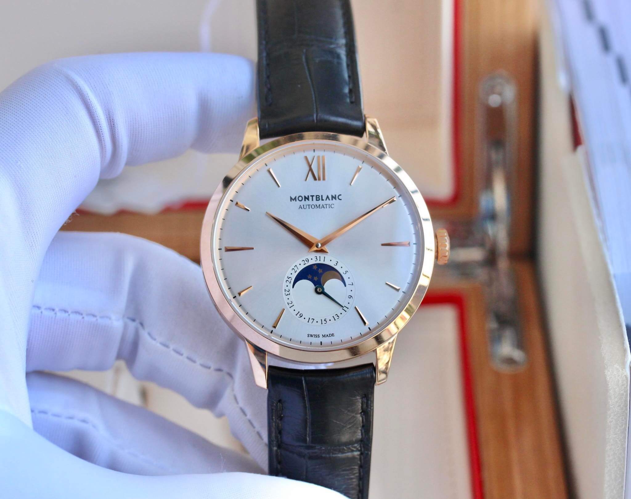 Montblanc Heritage Spirit Moonphase 18k 111185 40mm ng H Nam