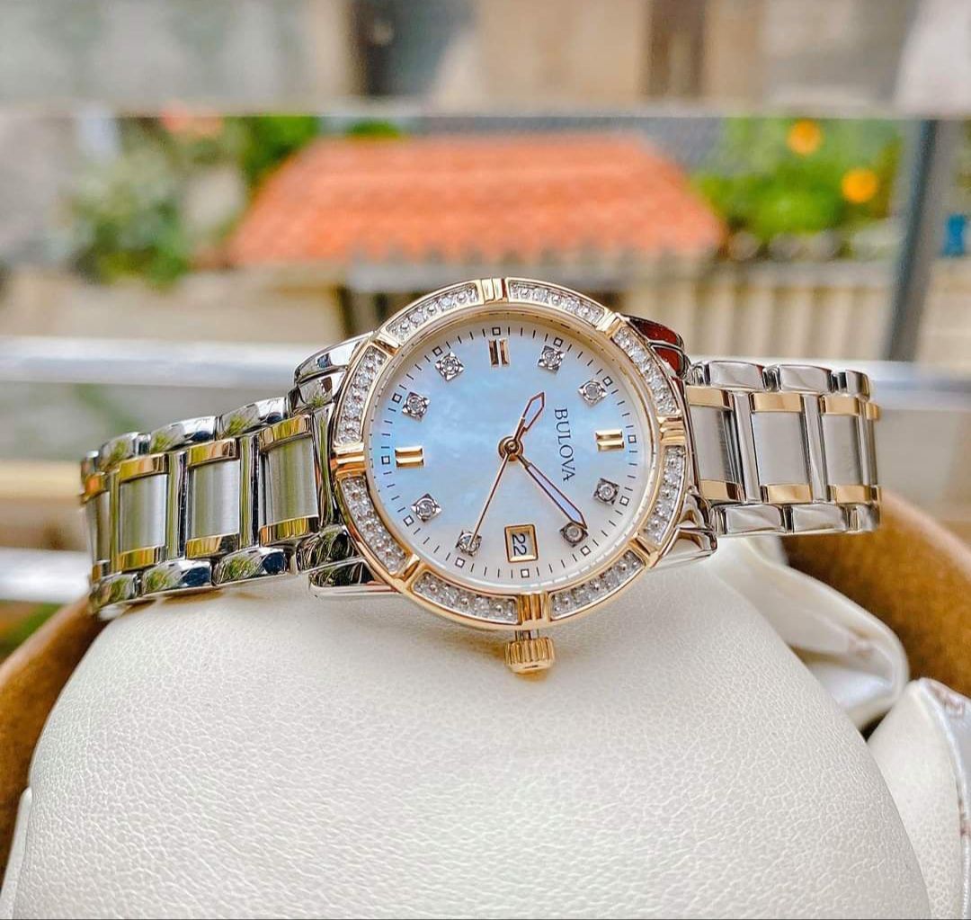 Bulova 98R107 Diamond Accented Calendar Watch - Đồng Hồ Nữ – PhongWatch