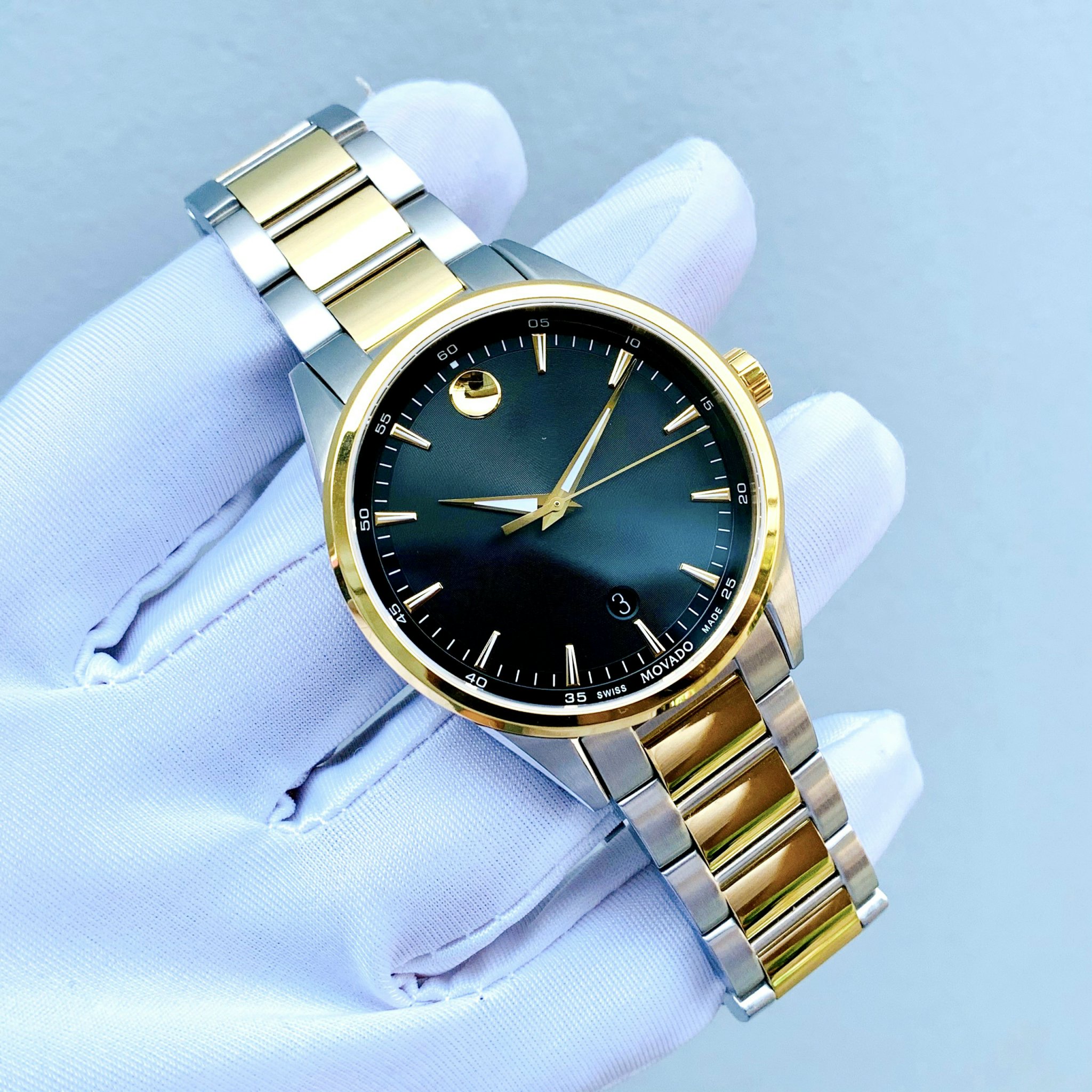 Movado 0607245 Stratus Quartz Black Dial Two-tone – PhongWatch