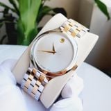 A - ( GIÁ TỐT ) Movado Venturi Quartz Silver Dial 0607495 40mm - Đồng Hồ Nam