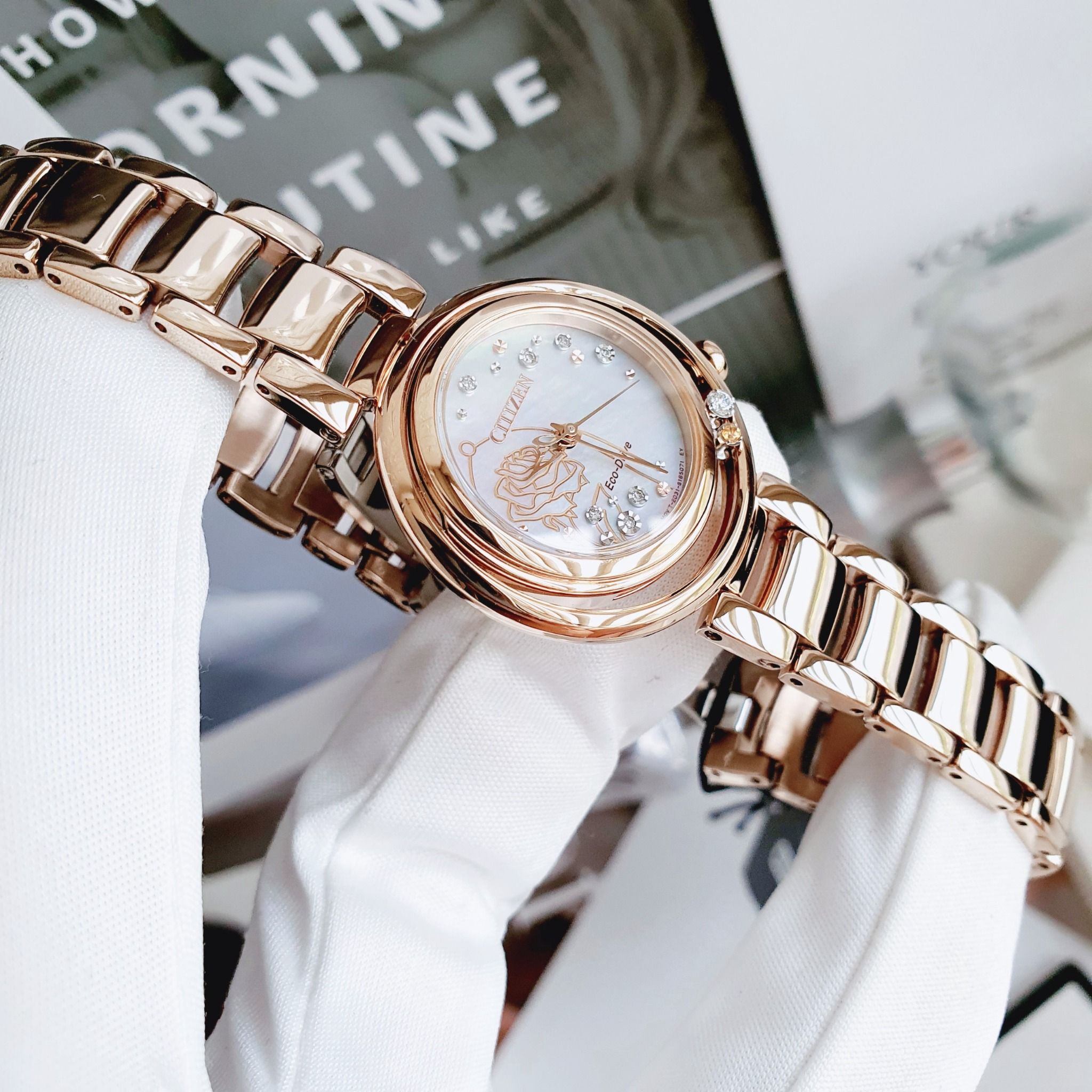 シチズン時計 CITIZEN WATCH EM0823-58D Ladies' Citizen Eco-Drive Disney Princess Belle Crystal and