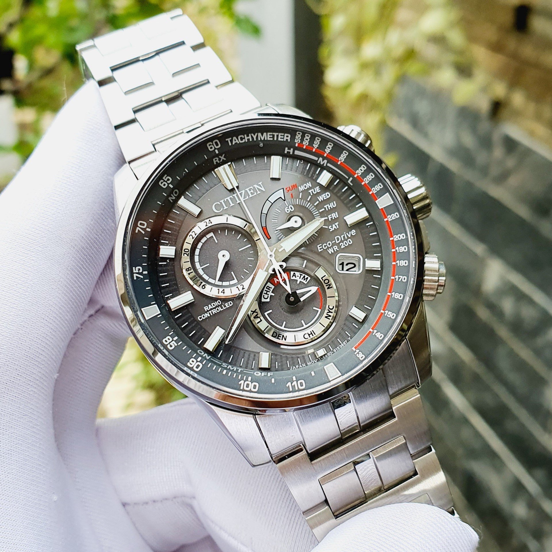 Citizen Eco Drive AT4129 57H Pcat Dark Grey Perpetual Watch PhongWatch