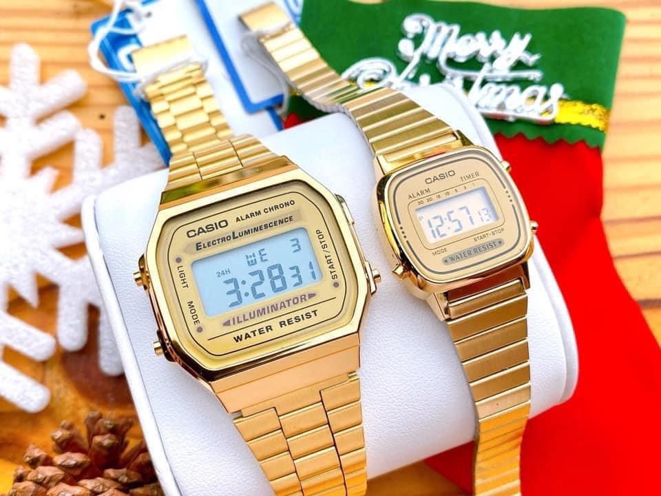 Casio LA670WGA-9DF Orologio Da Donna | Quadrante Digitale E Cinturino In Metallo Dorato, Classico E Retrò