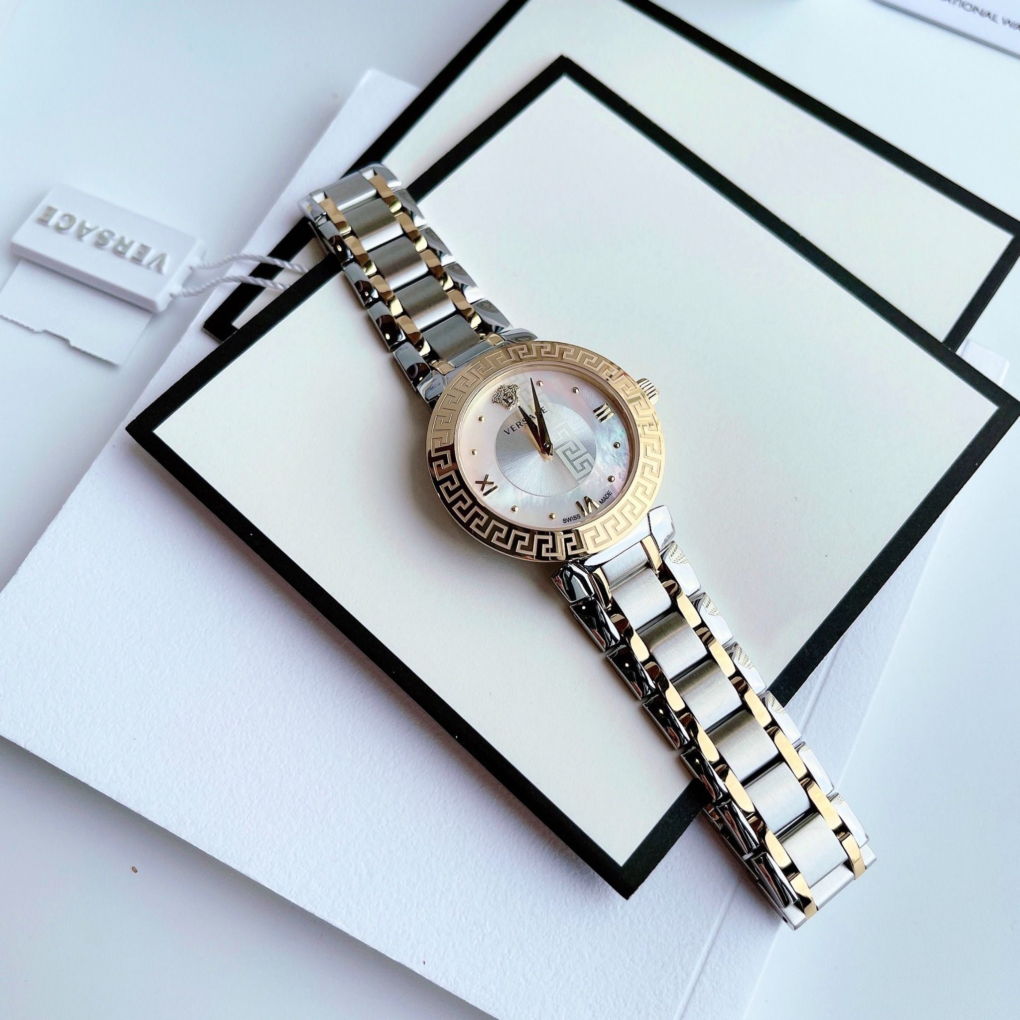 Versace Daphnis Quartz Mother Of Pearl Dial Two Tone V16060017 