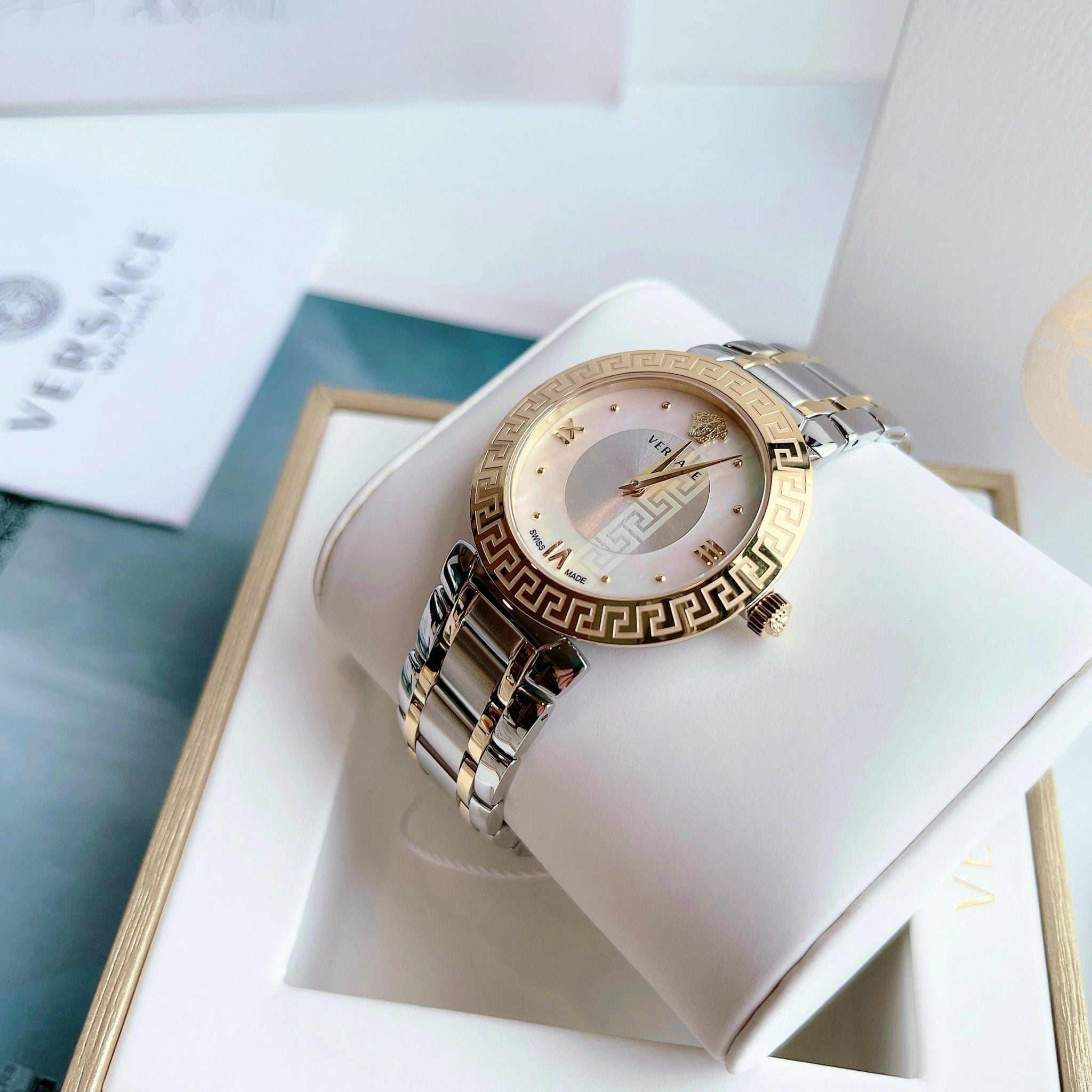 Versace Daphnis Quartz Mother Of Pearl Dial Two Tone V16060017 