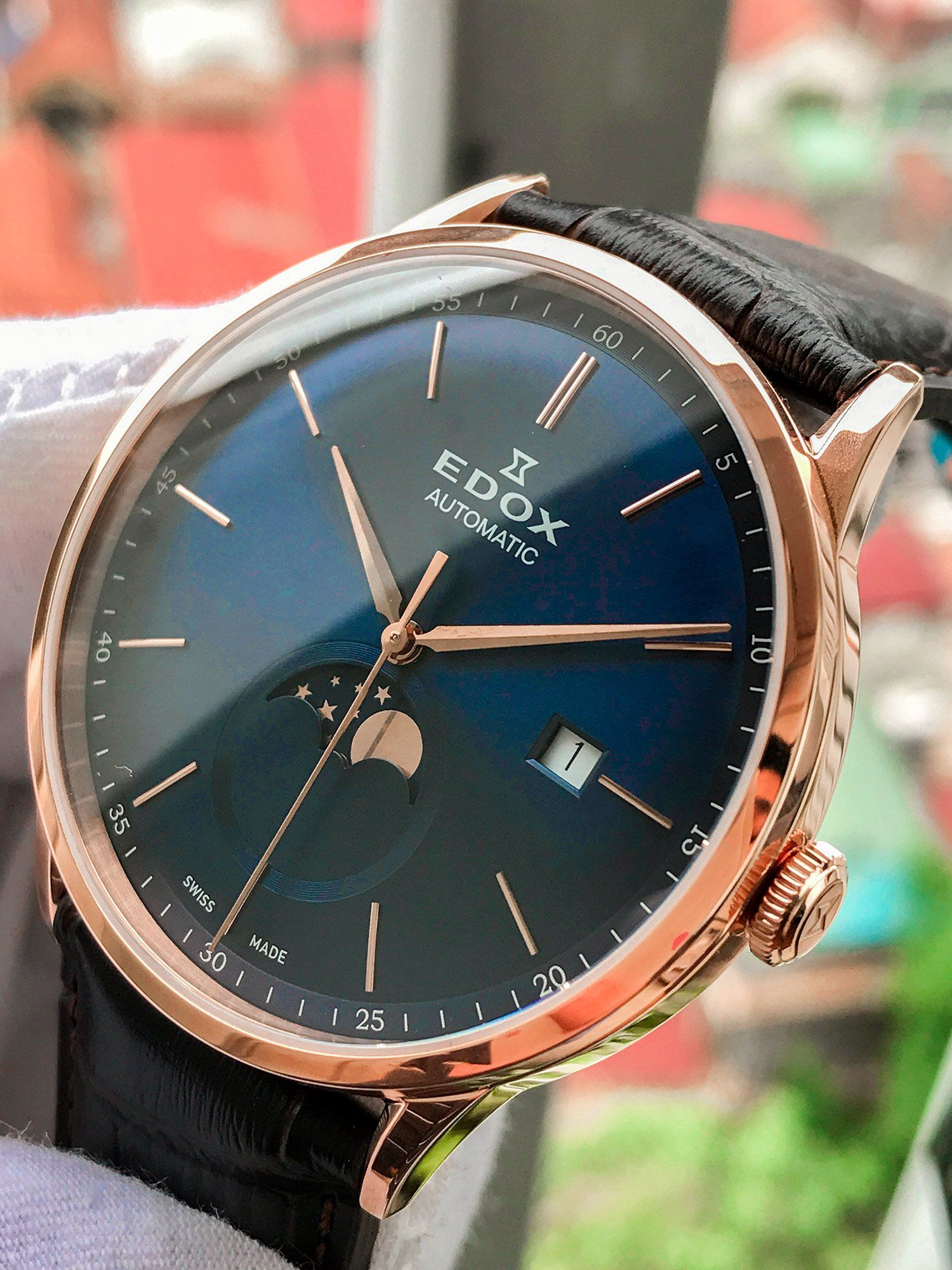 Edox Les Vauberts Moonphase 80500 37r Edox Moonphase Watch Edox 