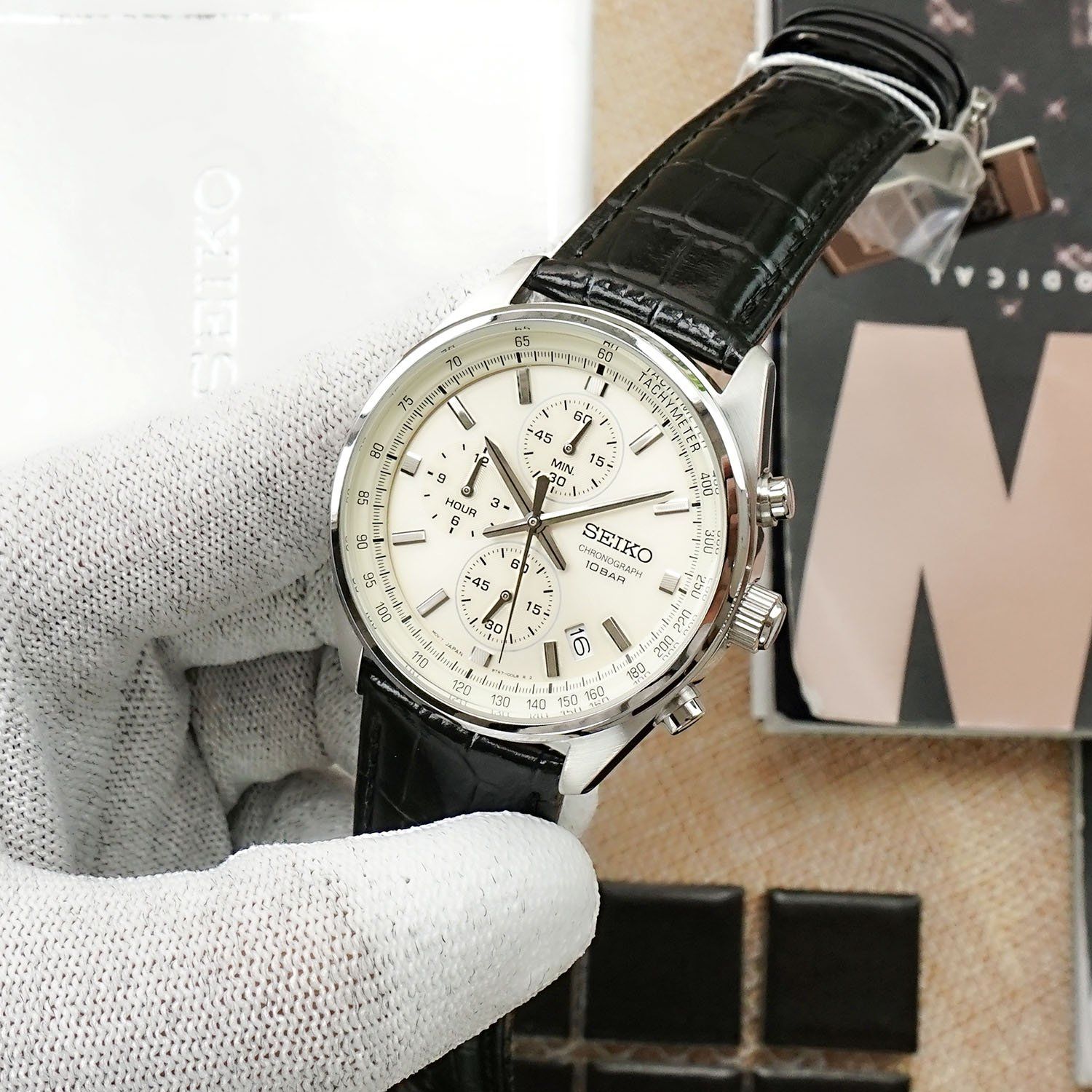 Seiko Quartz SSB383P1 Chronograph ng H Nam Ch nh H ng Gi