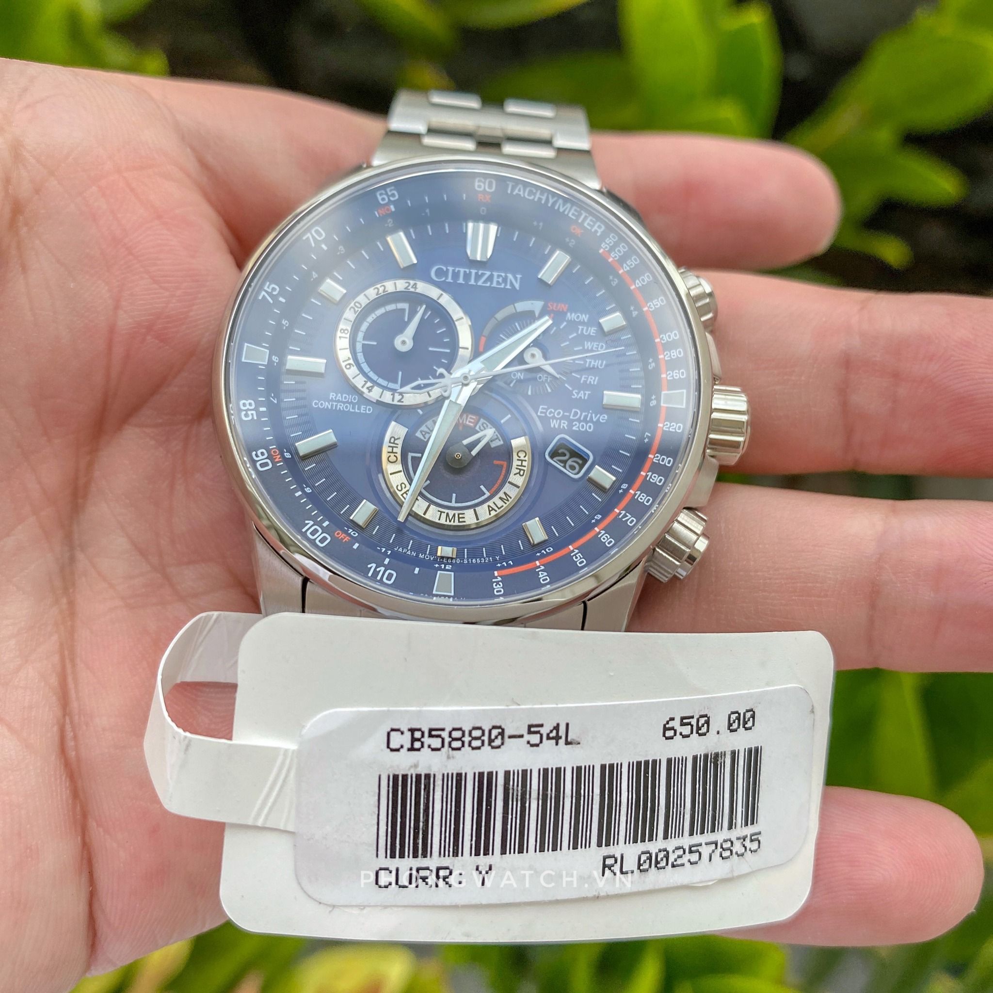 Citizen Eco Drive CB5880 54L Pcat Blue Dial Perpetual Watch PhongWatch