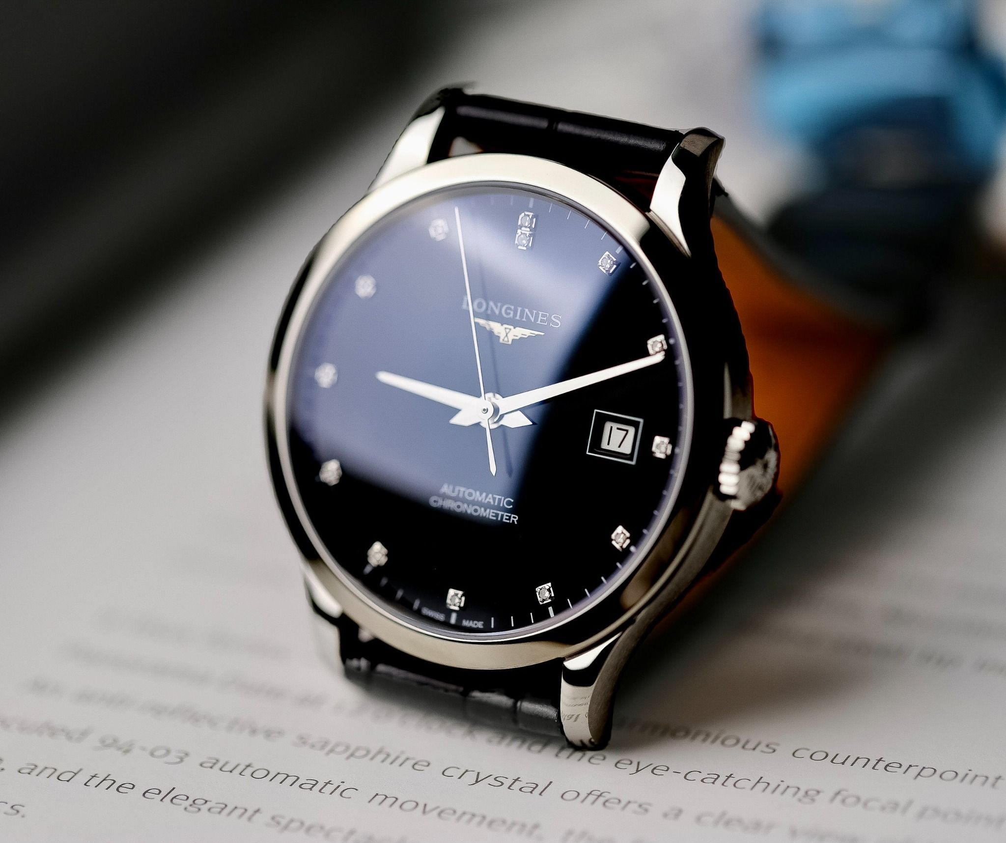 Longines Record Black 38.5mm L2.820.4.57.2 ( L28204572 ) - Đồng Hồ Nam &ndash;  PhongWatch