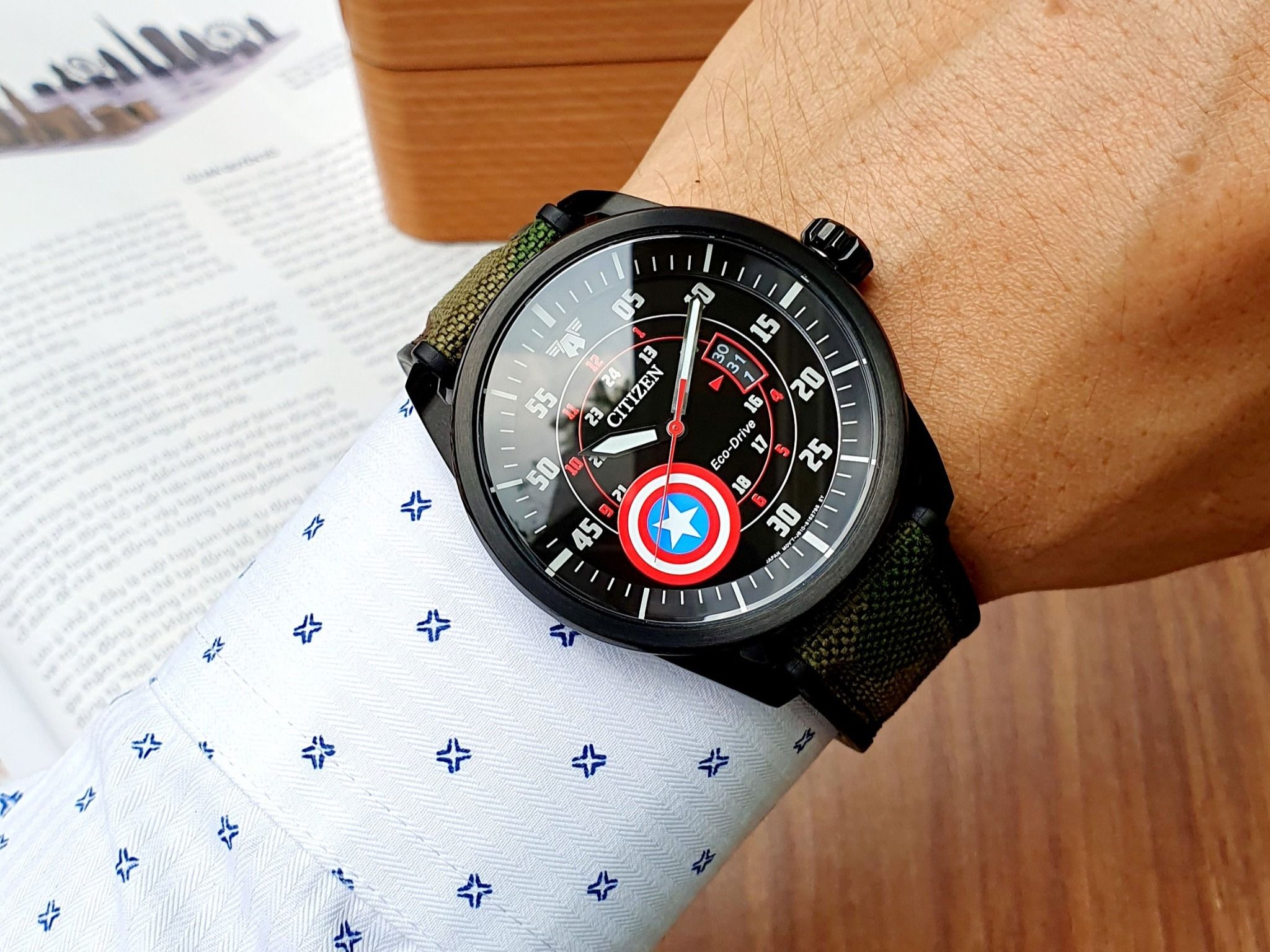 Citizen Eco Drive AW1367 05W Marvel Captain America ng H Nam PhongWatch