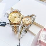 ( ĐỒNG HỒ CẶP ) Mathey Tissot Rolly II Crystal Gold Dial H710BDI ( Nam ) D710BDI ( Nữ )