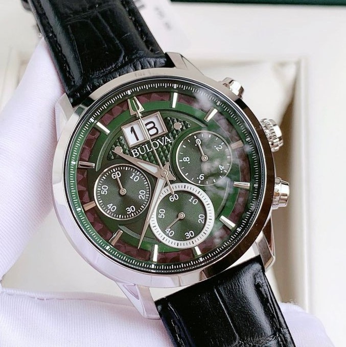 Bulova 96B310 Sutton Chronograph Green Watch 44mm - Đồng Hồ Nam – PhongWatch