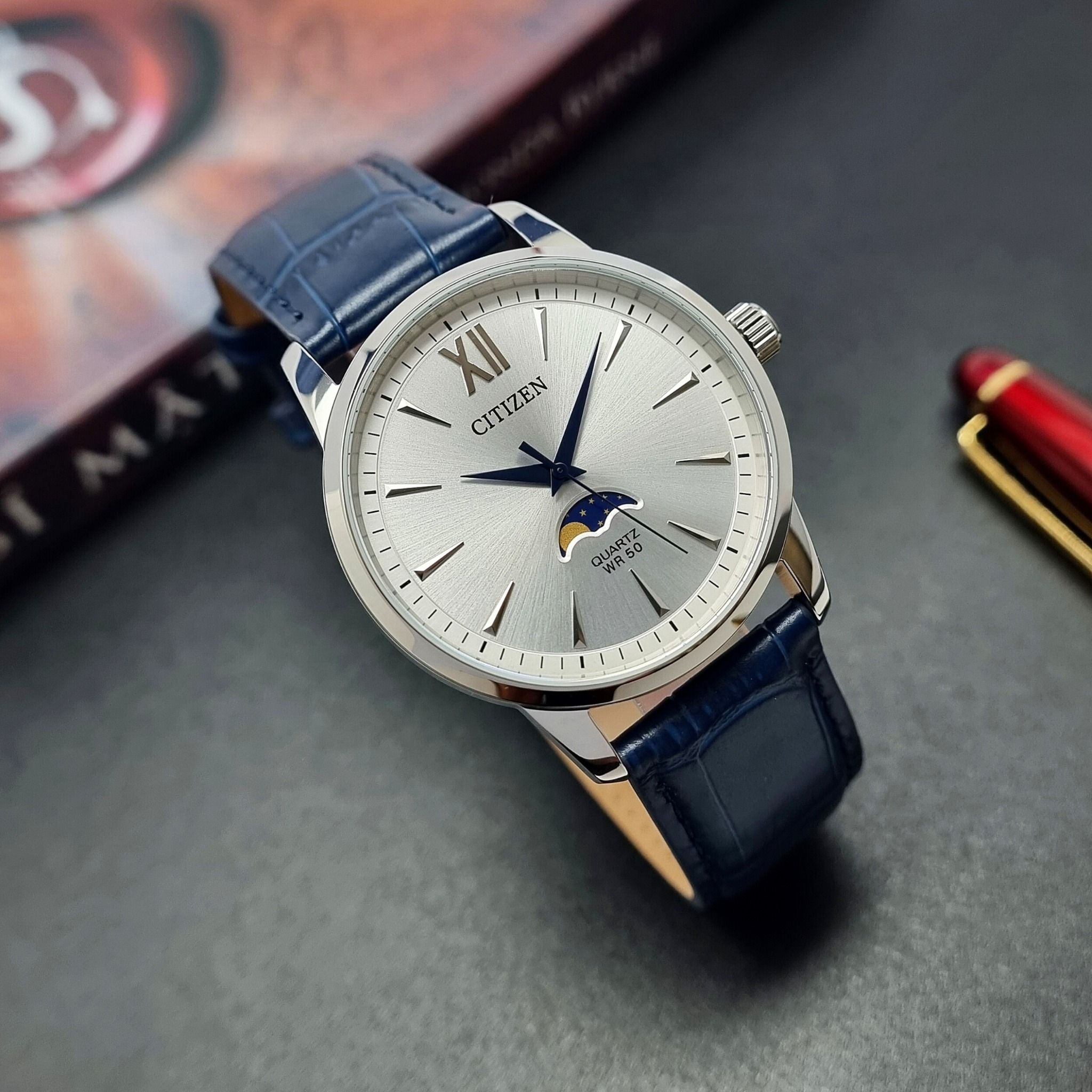 Citizen Quartz AK5000-03A Moonphase - Đồng Hồ Nam - Chính Hãng Giá 