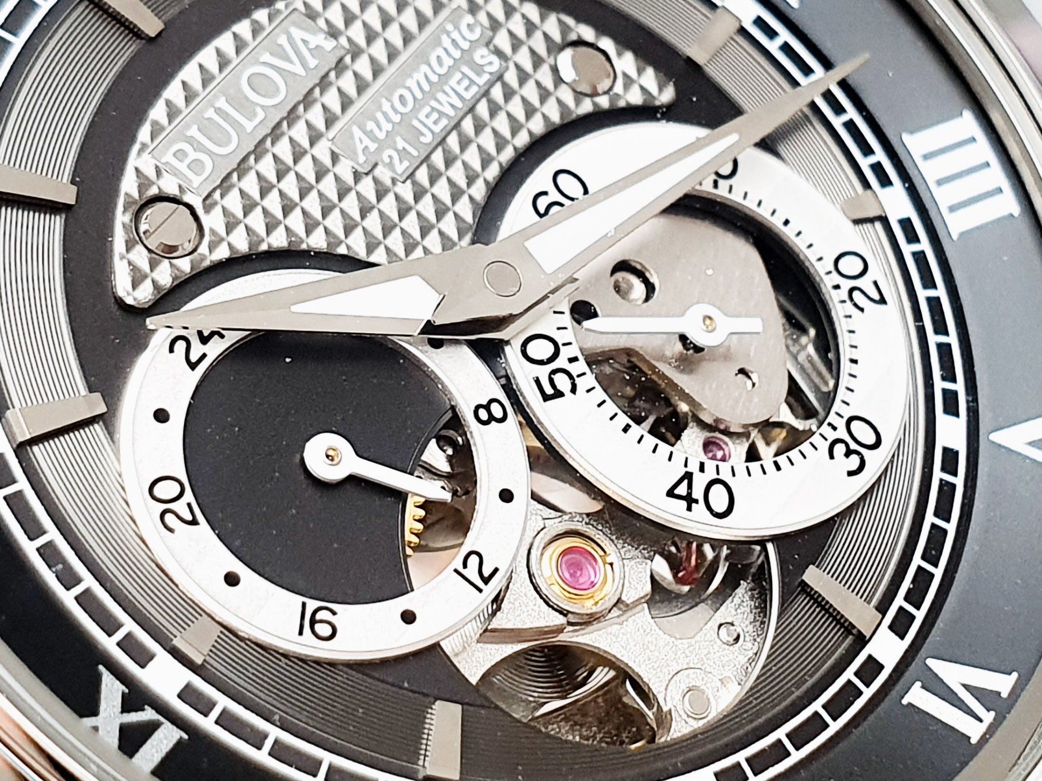 時計 BULOVA 96A119 Skeleton Automatic 21 Bulova Watch - Mens BVA Automatic Stainless Steel Skeleton