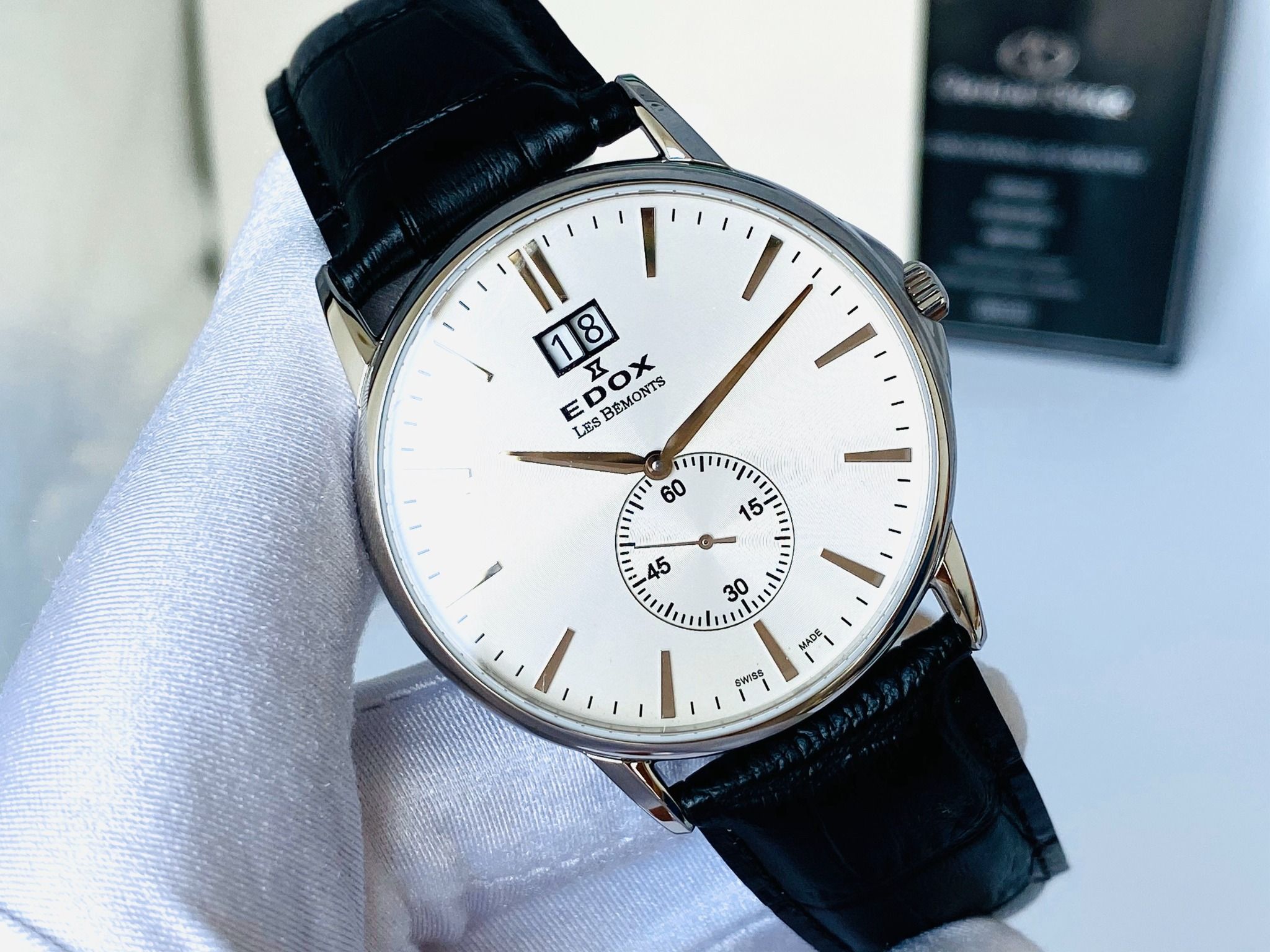 Edox Quartz 64012 3 AIN Men Les Bemonts Silver-Tone - Đồng Hồ Nam