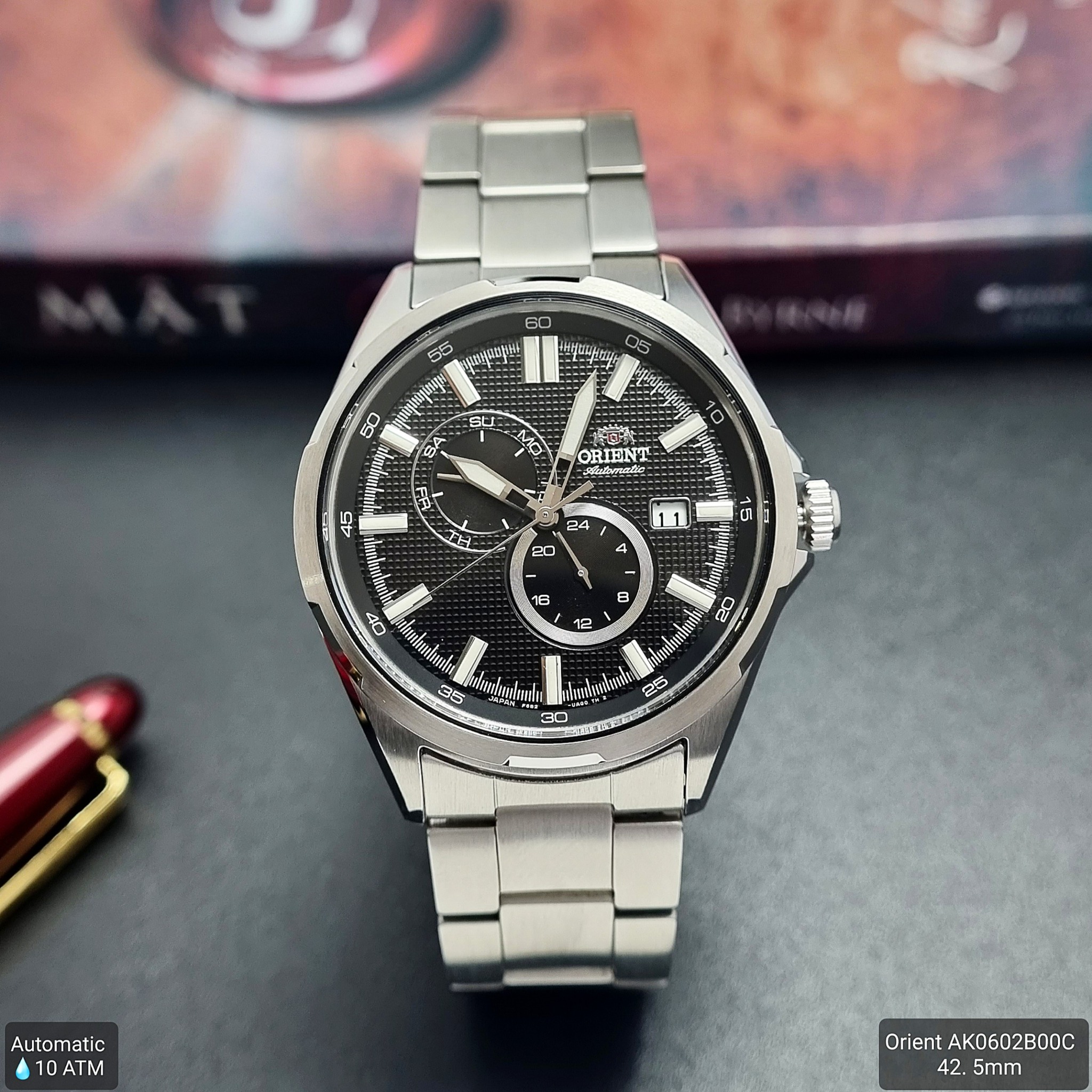 Orient Sports Orologio Automatico Uomo RA-AK0602B10B - Acciaio Inox, Quadrante Nero, 100m Water Resistant