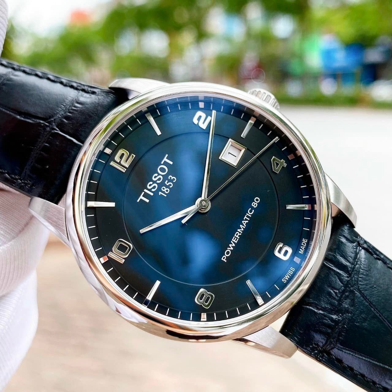 Tissot Luxury Automatic T086.407.16.051.00 - Orologio Uomo, Pelle Nera, Movimento Powermatic 80