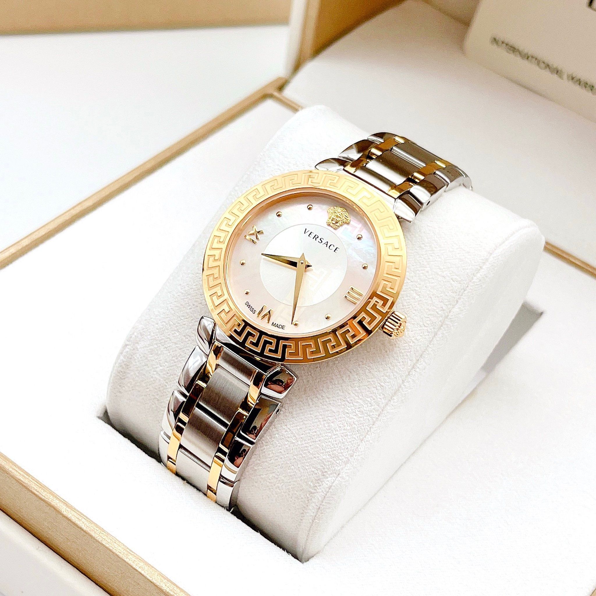 Versace Daphnis Quartz Mother Of Pearl Dial Two Tone