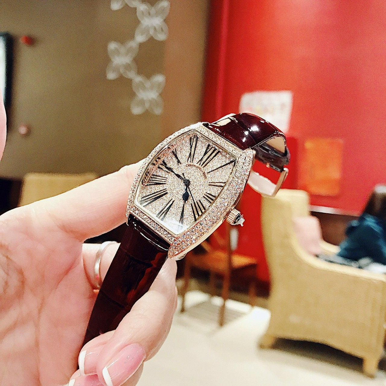 Christian Van Sant Women's Petite Pink MOP Dial Watch CV8133