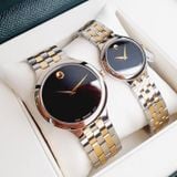 A - Movado Veturi demi gold mặt Đen 0607419 ( Nữ ) và 0607416 (Nam ) - Đồng Hồ Cặp