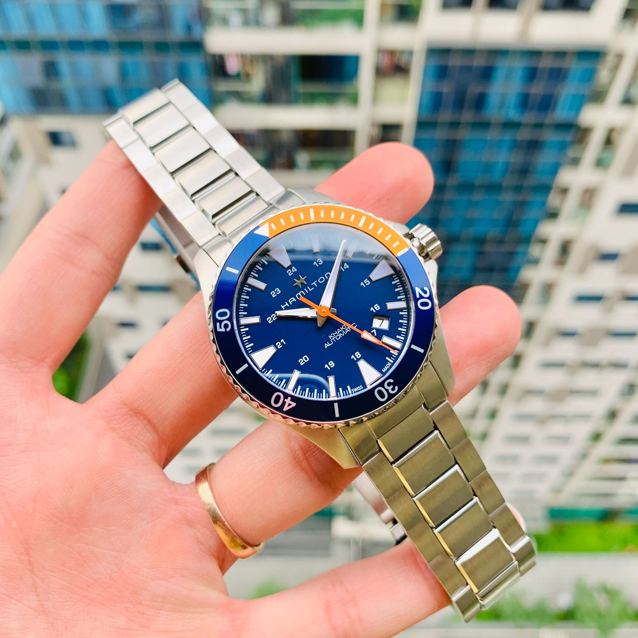 Cinturino Originale Hamilton Khaki Scuba – Gomma Blu, 20mm, Svizzero (Nuovo Con Etichette) - Foto 2