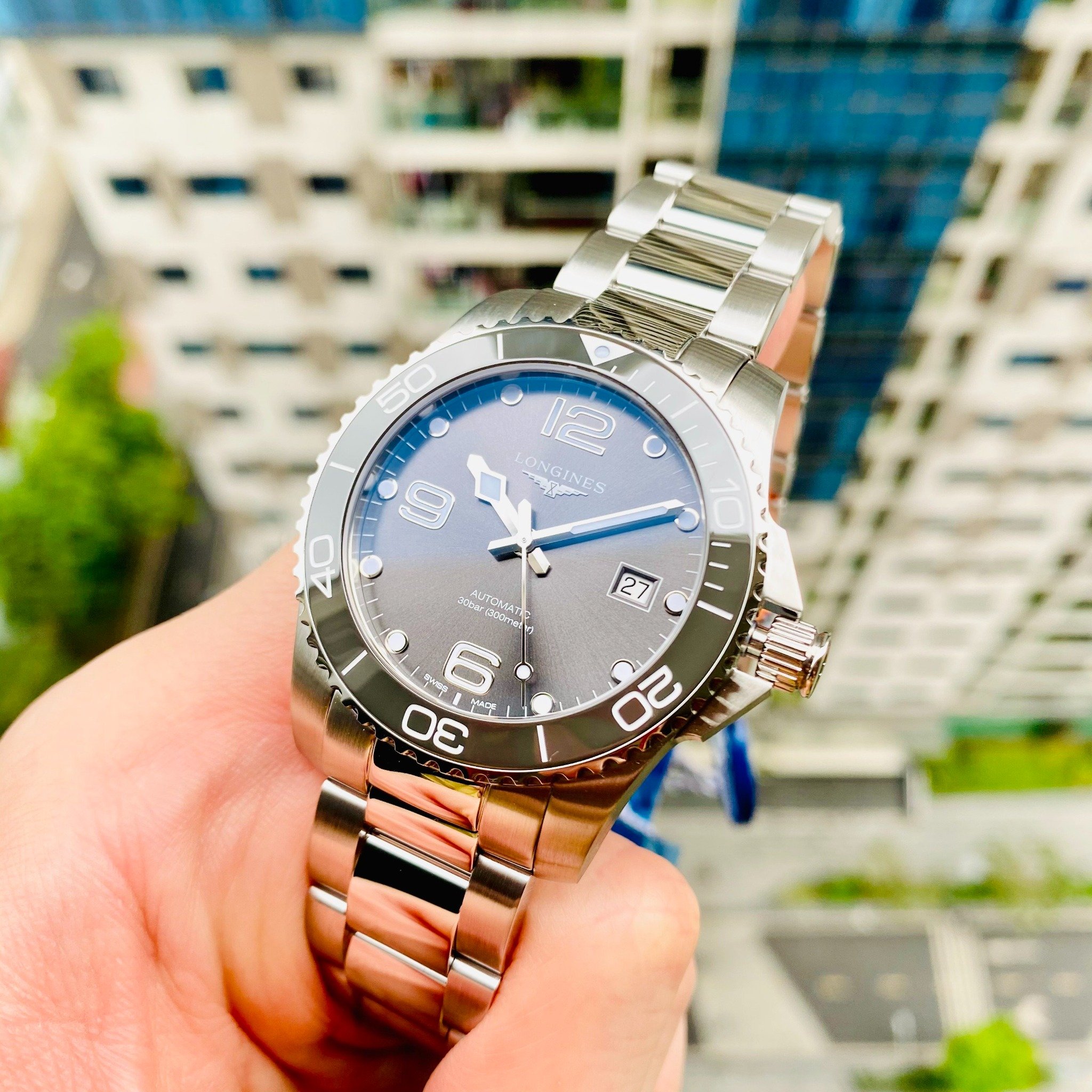 Longines Hydro Conquest Ceramic Gray 43mm L3.782.4.76.6