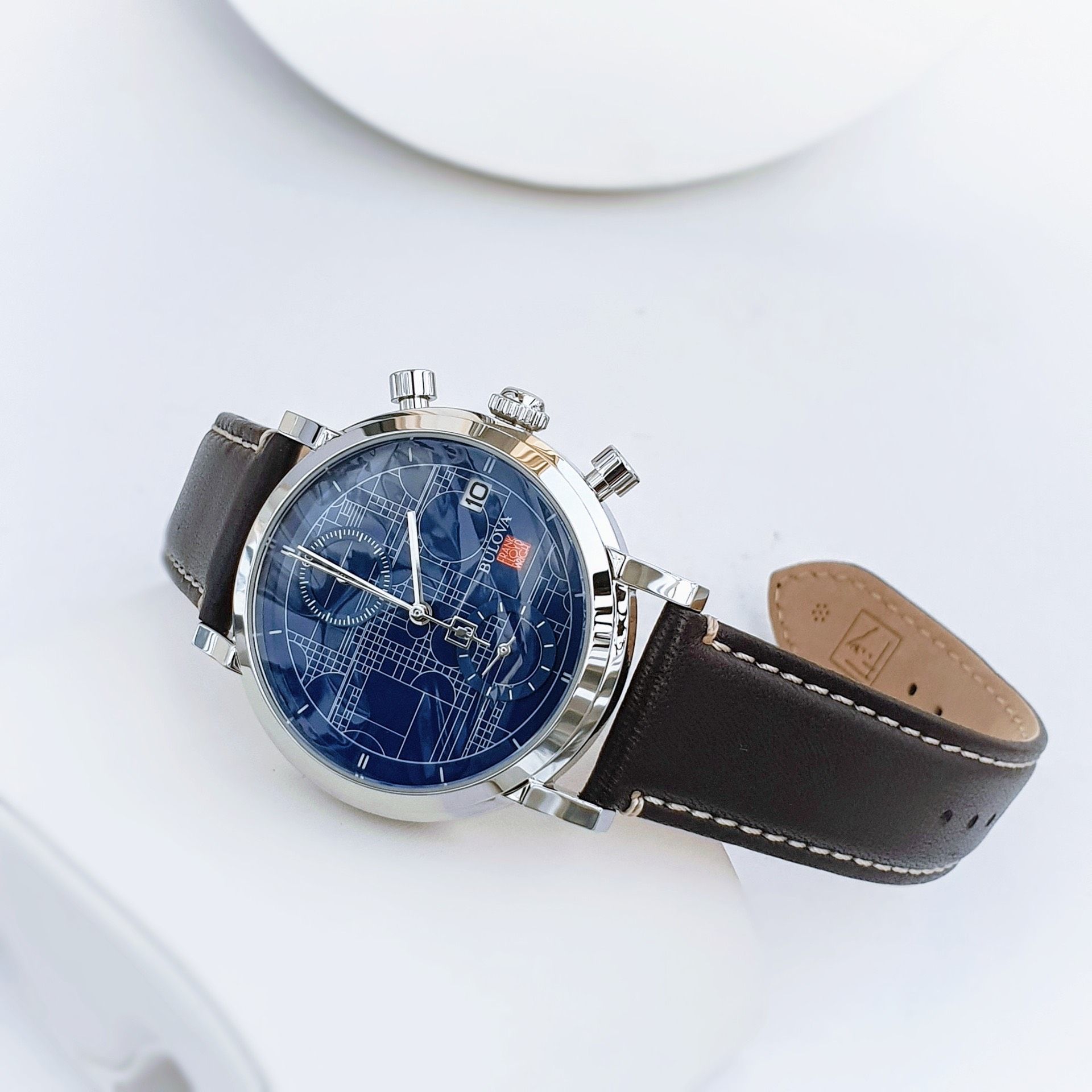 BULOVA ブロバ レディース 腕時計 アクセサリー Frank Lloyd Wright Blueprint Chronograph, 39mm 