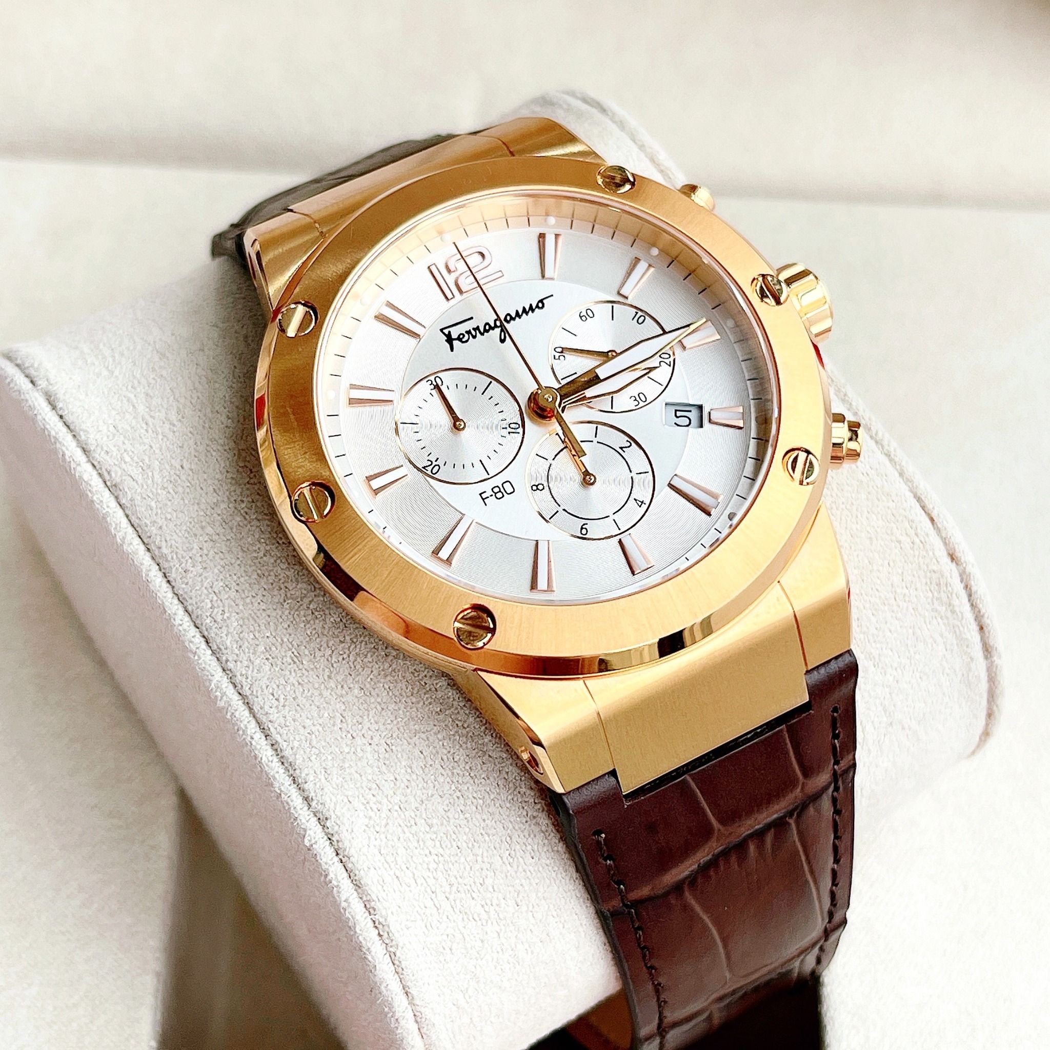 Salvatore Ferragamo F80 Chronograph Gold Đồng Hồ Nam Chính Hãng