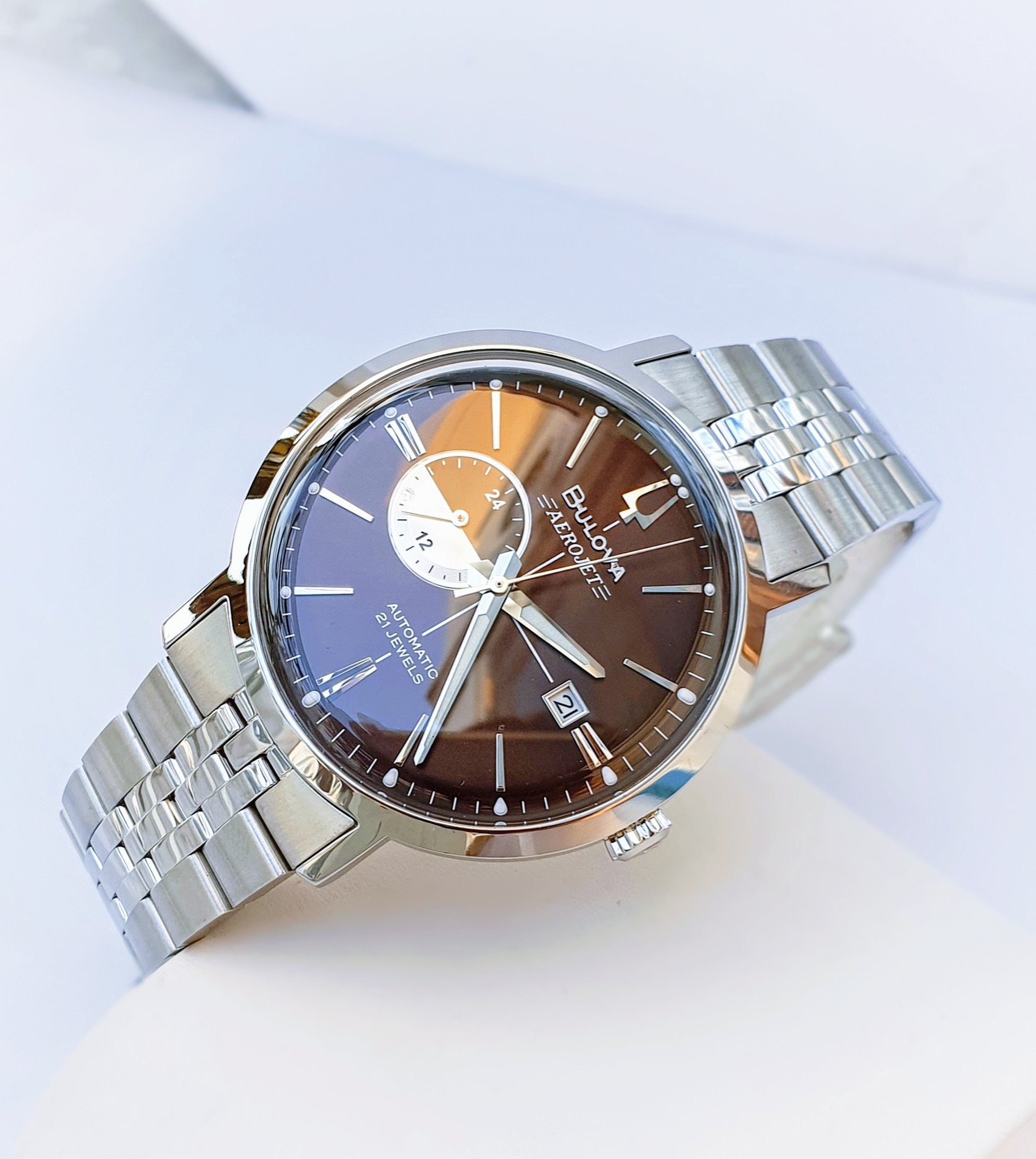 Bulova Automatic 96B375 Aerojet Chronograph Brown 41mm - Đồng Hồ 