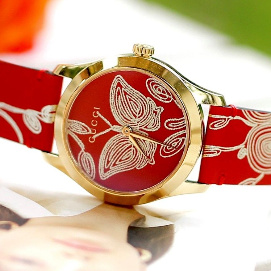 Gucci G-Timeless Red Dial Unisex Leather YA1264054 - Đồng Hồ Nữ – PhongWatch