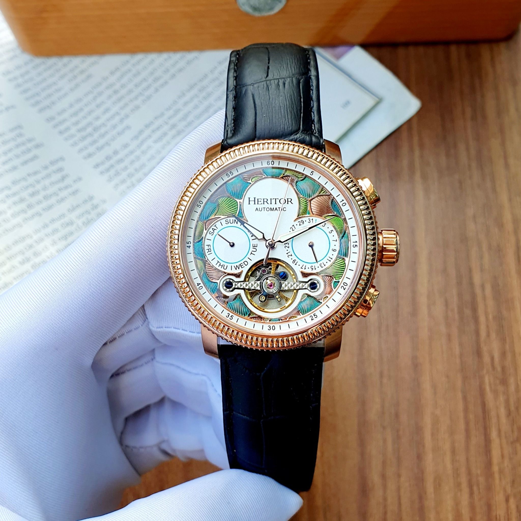 Heritor Automatic Aura Semi Skeleton HERHR3506 ng H Nam PhongWatch