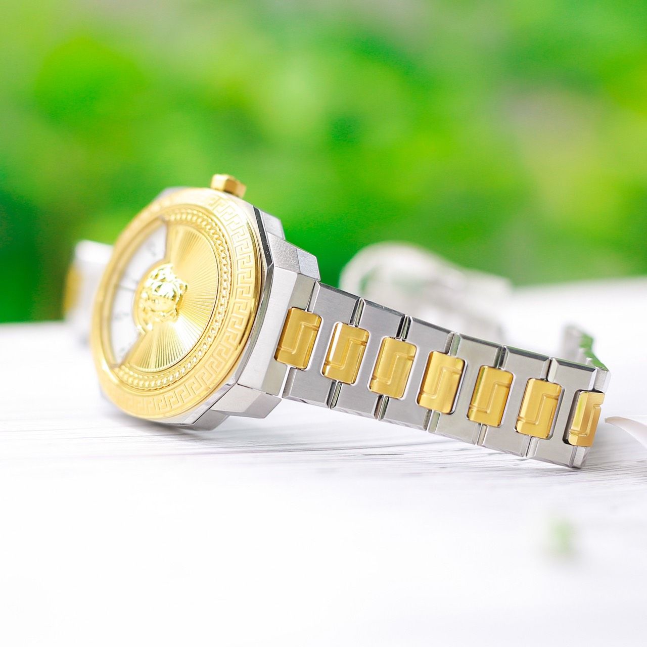 Versace Dylos Icon Swiss Gold IP Watch 38mm VQU040015 PhongWatch