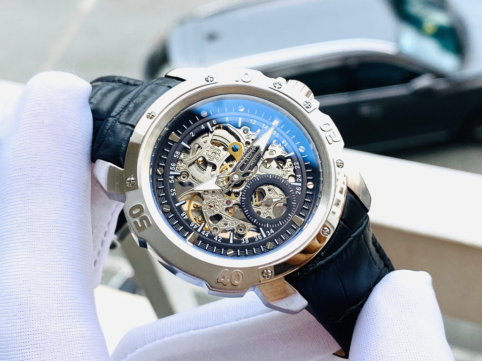 HERITOR Carter Automatic Black Skeleton HRT HR2504 ng H Nam