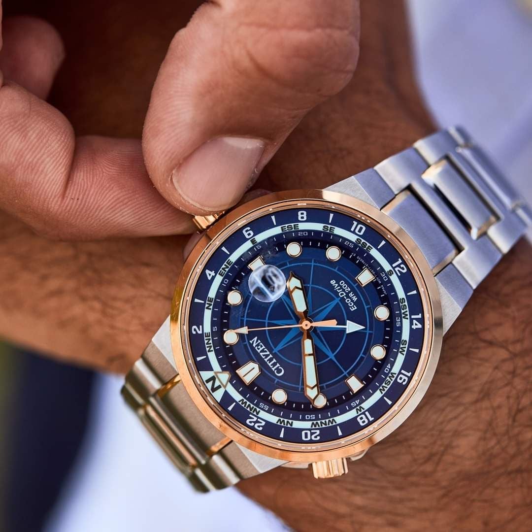 Citizen EcoDrive Endeavor GMT BJ714452L Sapphire 44mm Đồng Hồ Nam