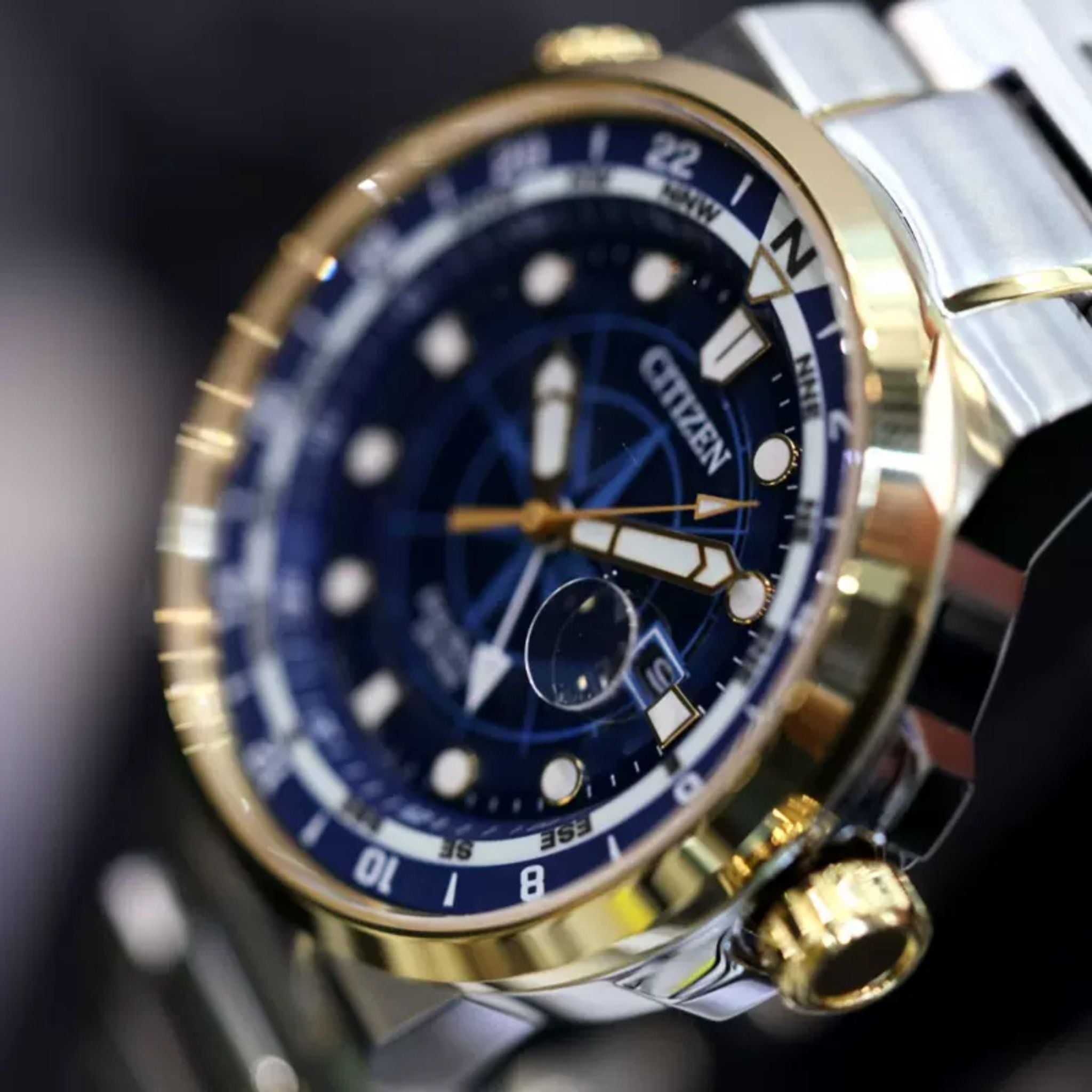 Citizen EcoDrive Endeavor GMT BJ714452L Sapphire 44mm Đồng Hồ Nam