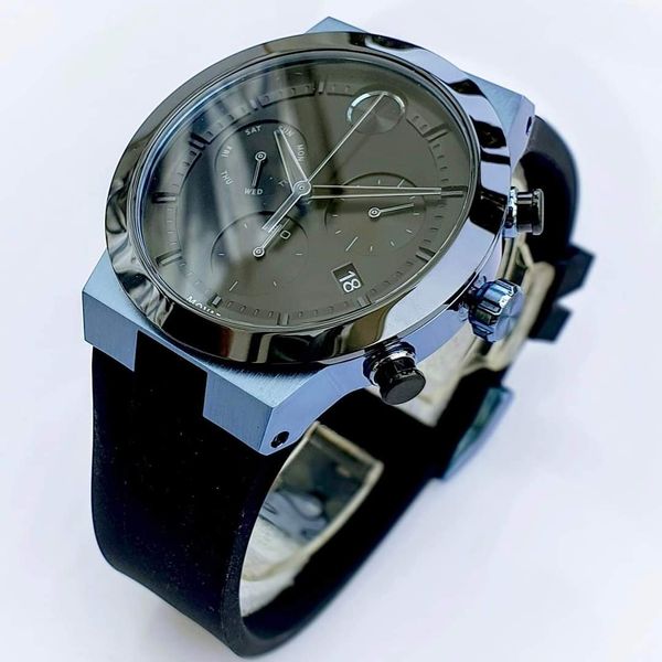 Movado Bold Fusion Chronograph Quartz Black Dial Rubber Black 3600713 ...