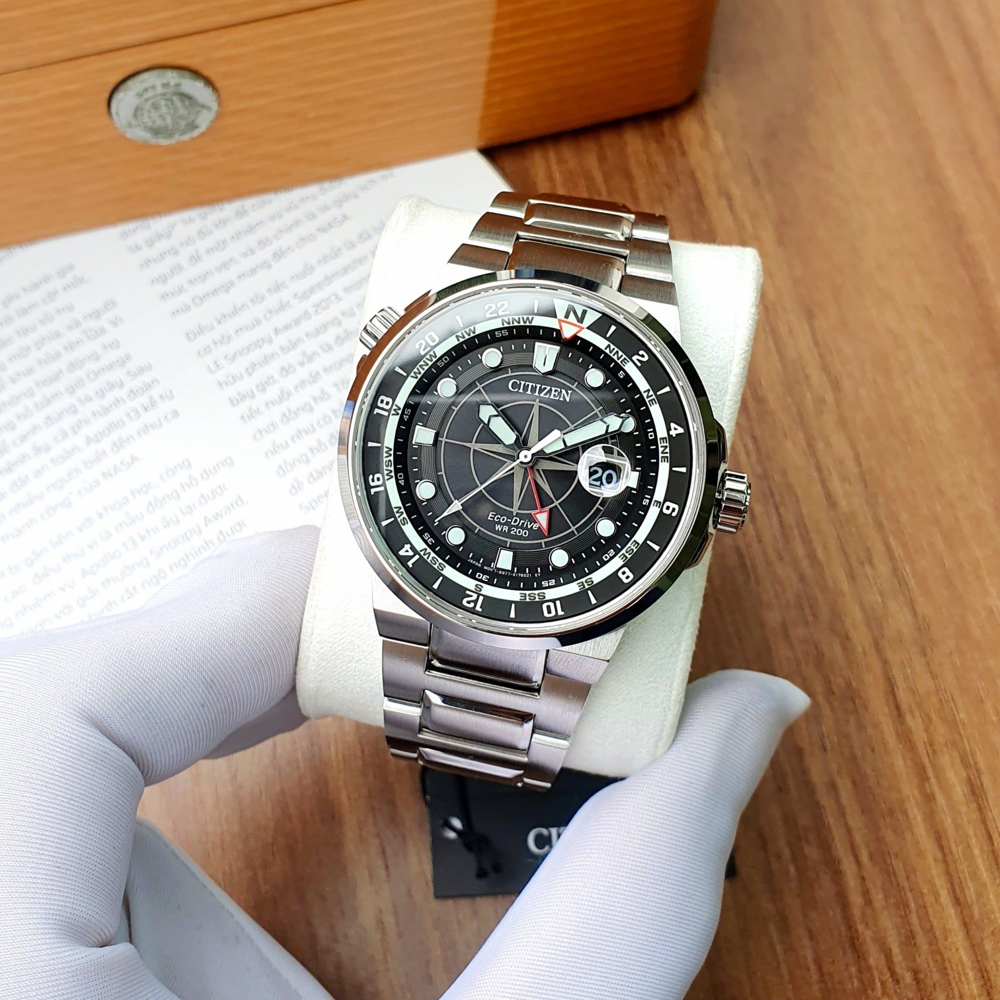 Citizen EcoDrive Endeavor GMT BJ714053E Sapphire 44mm Đồng Hồ Nam