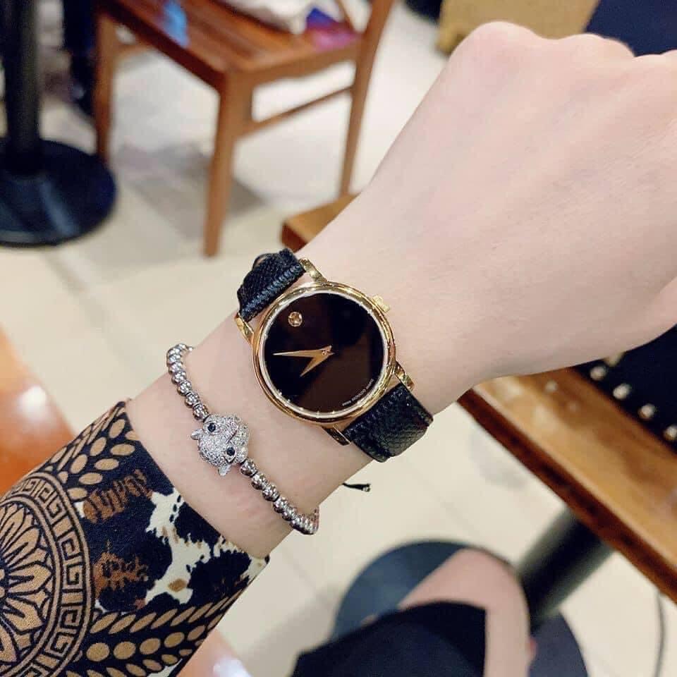 Movado Museum 2100006 Black Leather Ladies Watch ng H N PhongWatch