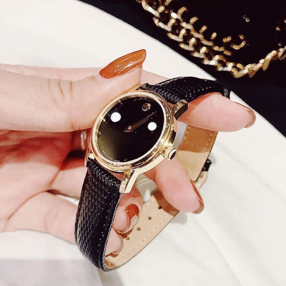 Movado Museum 2100006 Black Leather Ladies Watch ng H N PhongWatch